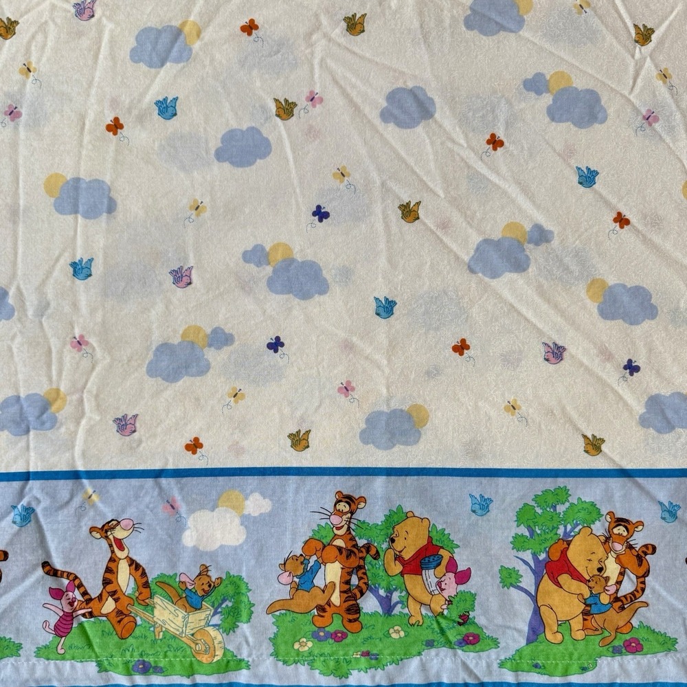 VTG 90s Disney Winnie The Pooh Piglet Tigger Curtain Valance Fabric 36x188" 5yds